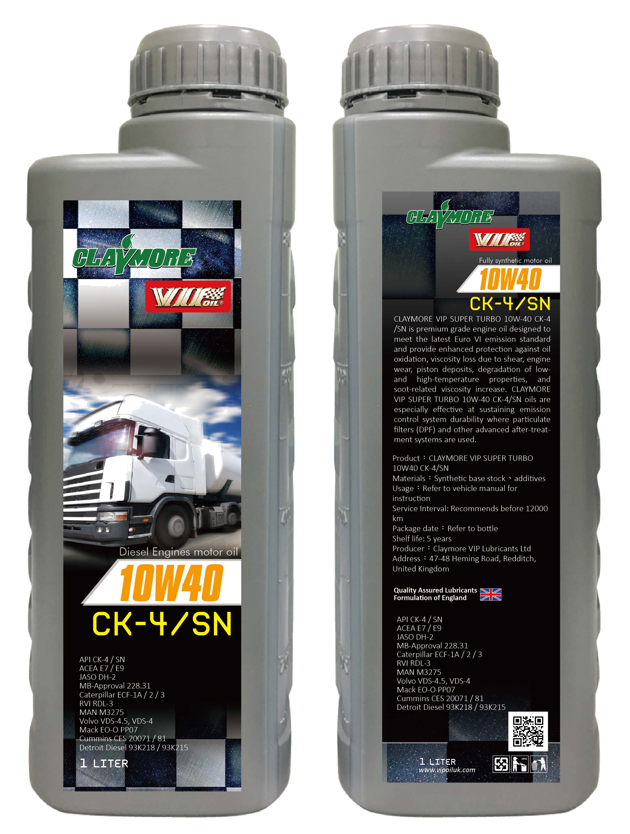 CLAYMORE VIP SAE 10W40 CK-4/SN ACEA E7/E9 MB 228.31 VOLVO VDS 4/4.5